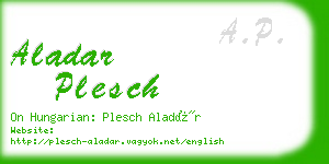 aladar plesch business card